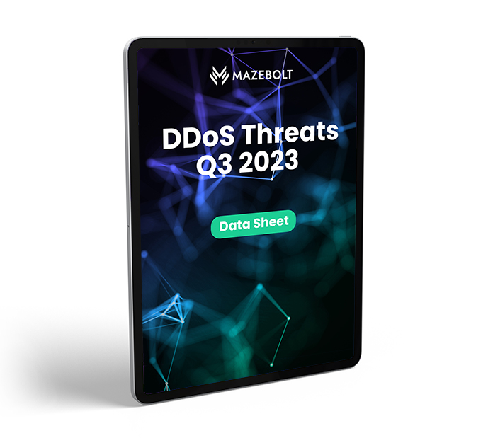 DDoS Threats - Q3 2023 cover ipad mocup