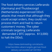 Food delivery services experience DDoS attack